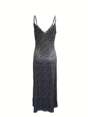  Leopard Butterfly Print Maxi Cami Dress