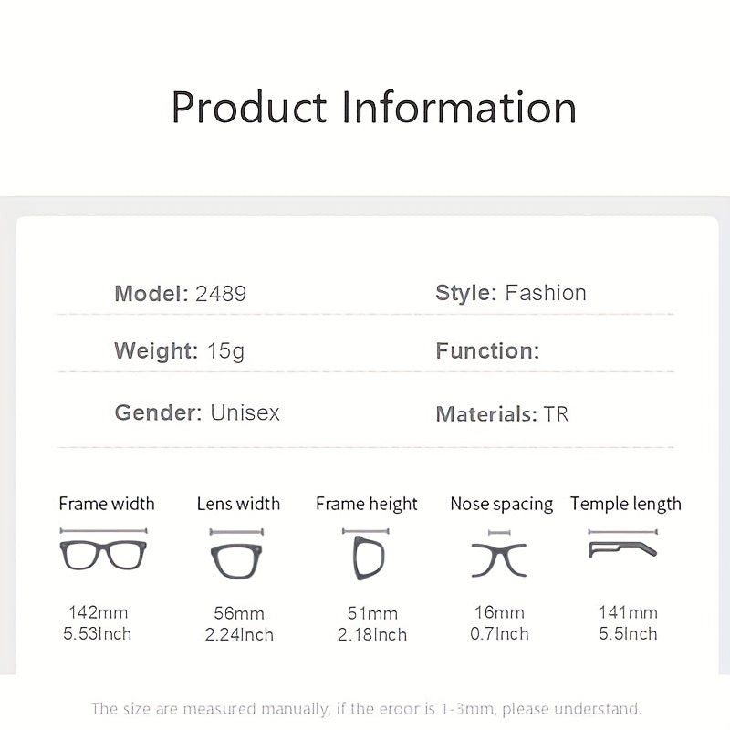 Polygonal Reading Glasses 2489 Anti Lenses for Men & Women