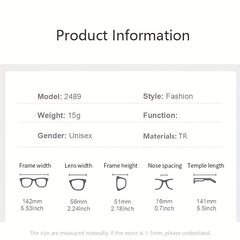 Polygonal Reading Glasses 2489 Anti Lenses for Men & Women