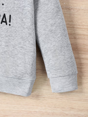 Kid's Thermal Sweatshirt with Print Pullover Crew Neck Long Sleeve Top