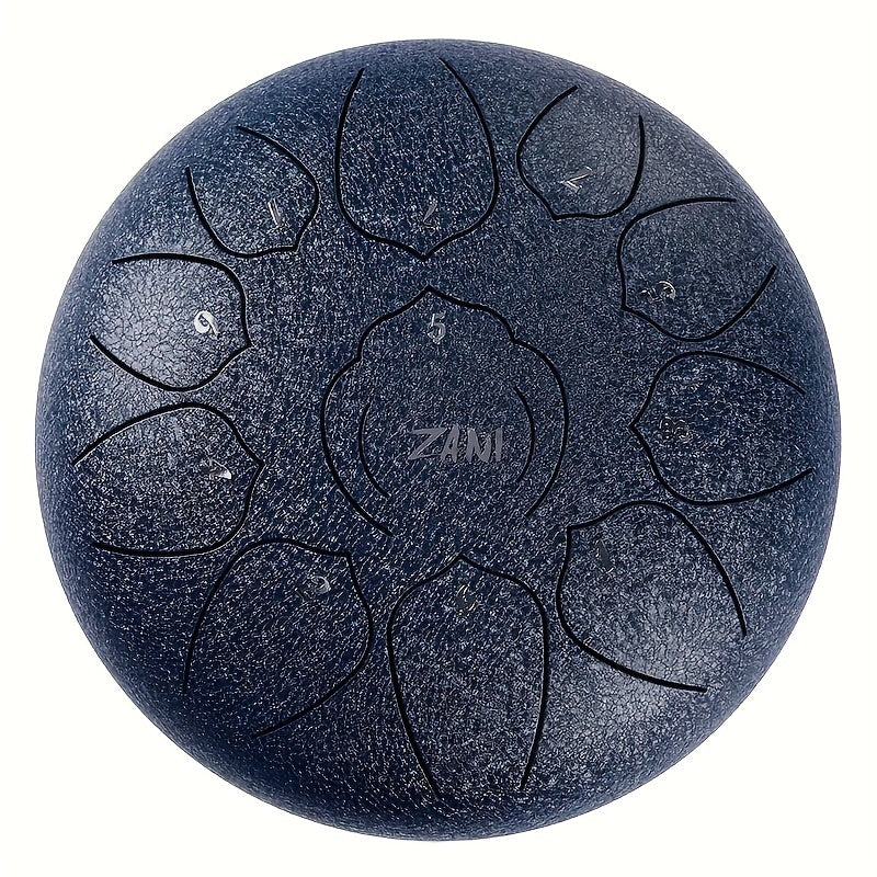 10" 11 Tone Steel Tongue Drum with Bag, Book, Mallets