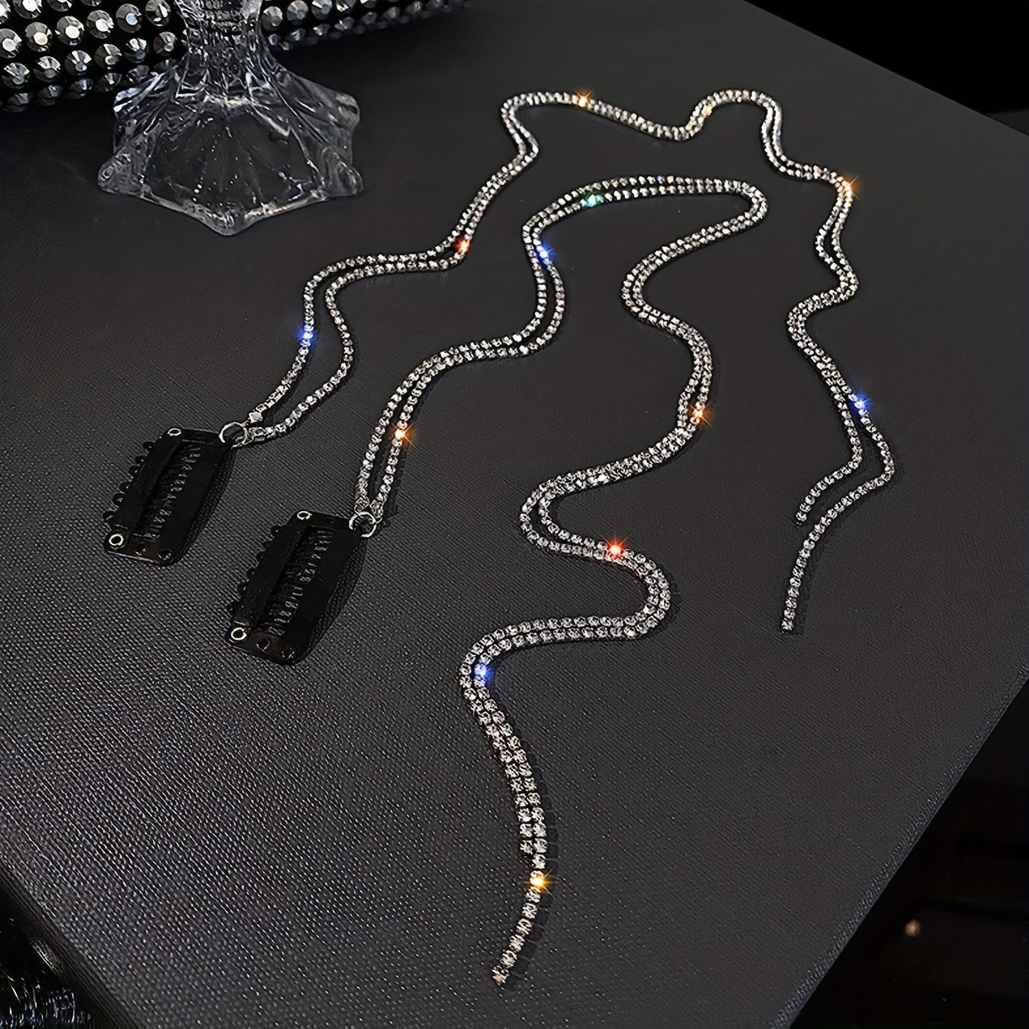 Long Rhinestone Chain Tassel Hairpin Hair Extension Daily Decorative Headwear