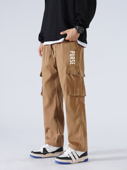 Men's Drawstring Cargo Pants for Spring/Fall