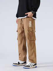 Men's Drawstring Cargo Pants for Spring/Fall