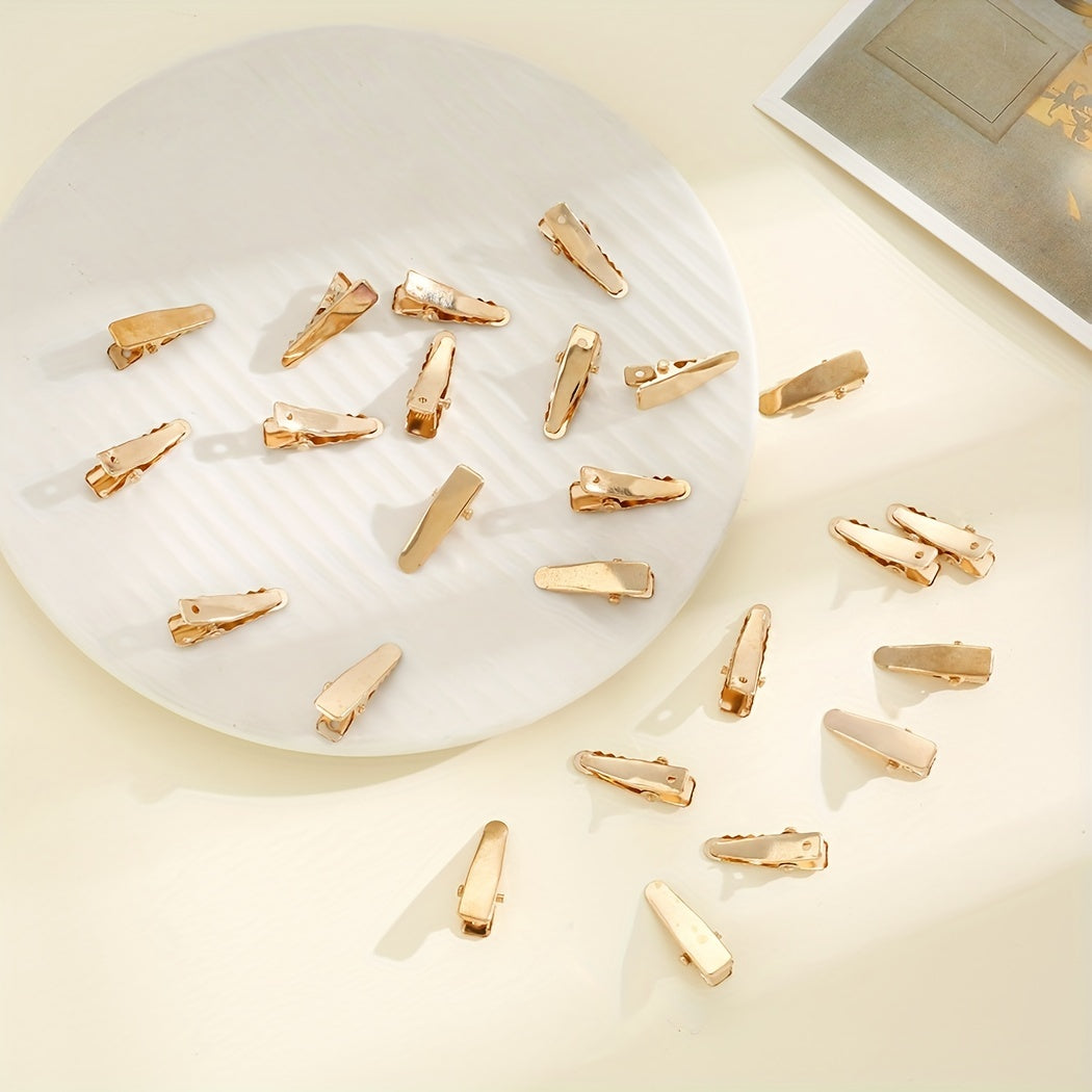 20PCS Small Duck Billed Clip Mini Golden Barrette Hair Accessories