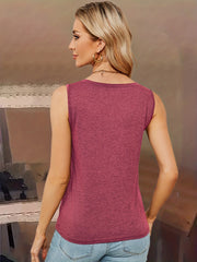 Pocket V Neck Tank Top for Summer