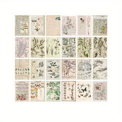 24 Sheets Vintage Diary Stickers Collage Materials Pack - 4 Styles