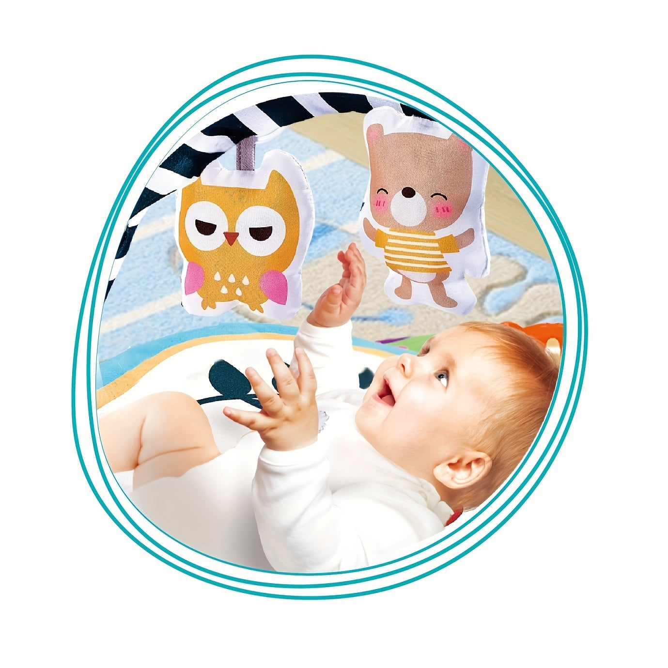 Cartoon Baby Gym Play Mat for Newborns & Toddlers