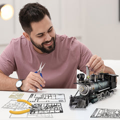 Piececool Steam Locomotive Metal Puzzle Model Kit - Adult Challenge