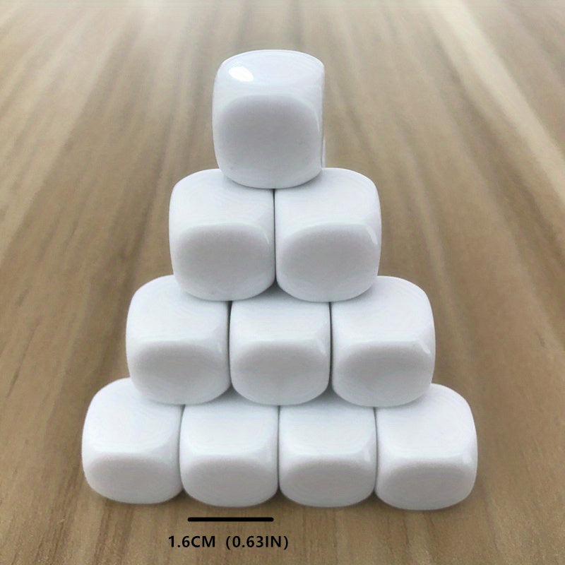 10pcs Smooth Dice For Teaching Table Gaming Blank Role Playing Toys DIY Dice