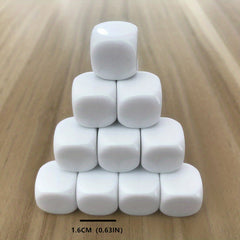 10pcs Smooth Dice For Teaching Table Gaming Blank Role Playing Toys DIY Dice