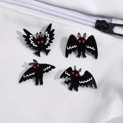 Punk Animal Bat Pins Classic Mothman Enamel Badges Heroism Series Brooches