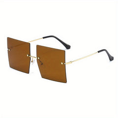 Oversized Polarized Sunglasses Rivet Decor UV400