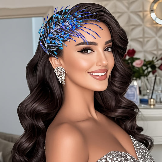 Bohemian Bridal Headpiece with Fireworks Rhinestone Encrusted High Resin