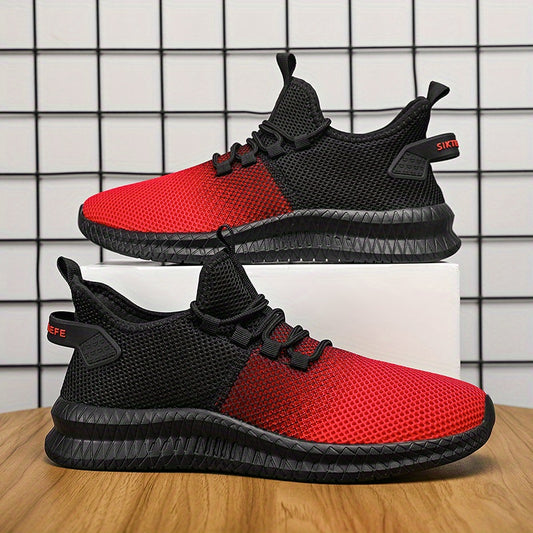 Men's Block Knitted Breathable Sneakers For Running