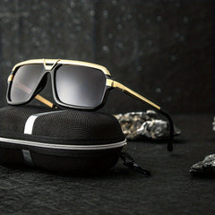 Men's Metal Frame Sunglasses Casual Mixed Decorative Eyewear