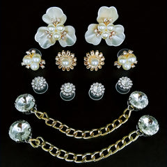 12pcs Flowers & Chain Shoe Charms for Clogs Garden Shoes DIY Accessories