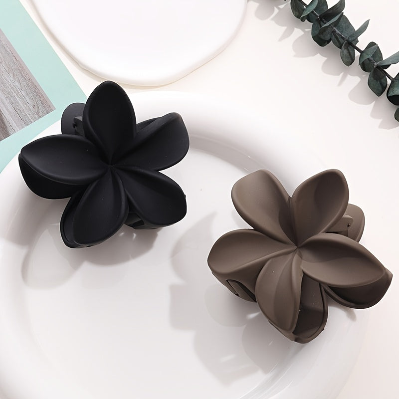 Matte Flower Claw Hair Clips Medium Barrette