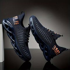 Men's Woven Knit Running Shoes Shock Absorption Non Slip