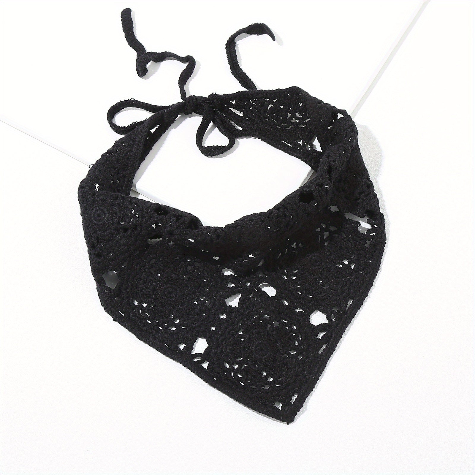 Boho Crochet Triangle Bandana Headband Hair Accessory