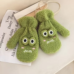 Frog Eye Mittens With Halter Neck Gloves