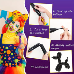 100pcs Twisting Balloons & White Magic Balloons for Party Decorations