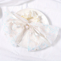 Lace Scrunchies Sequin Bow Hair Tie Faux Pearl Ribbon Bow Hair Rope