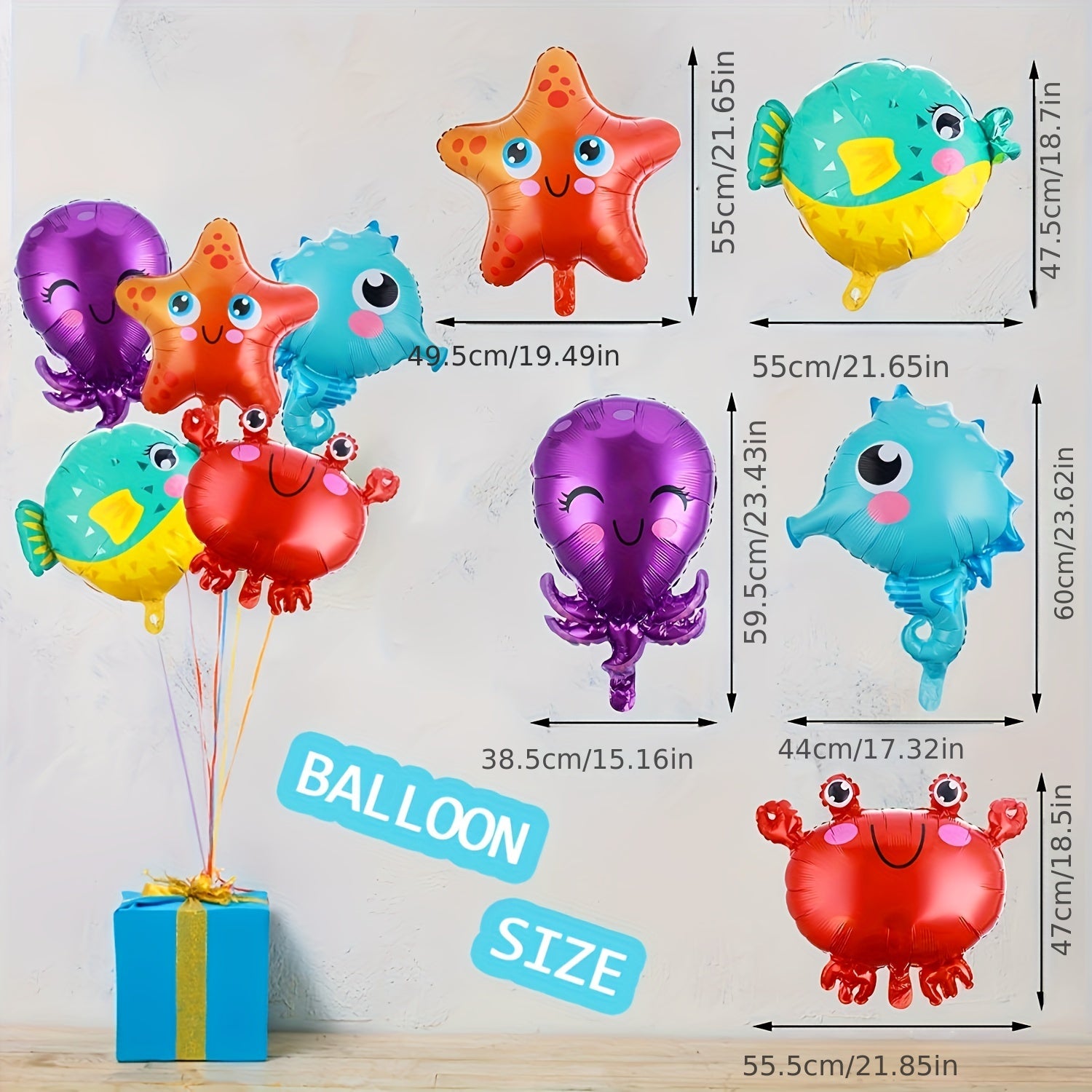 Sea Animal Balloon Birthday Party Decoration Props