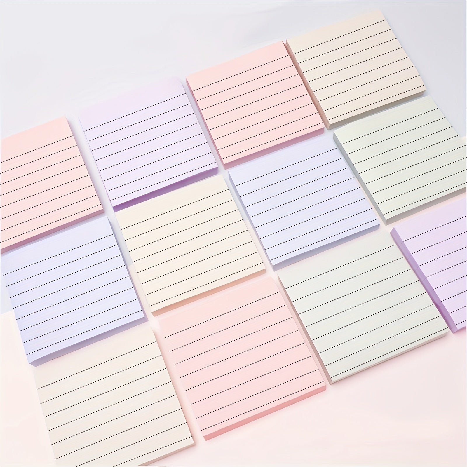 Pastel Ruled Sticky Notes, 4 Pads Memo Pads