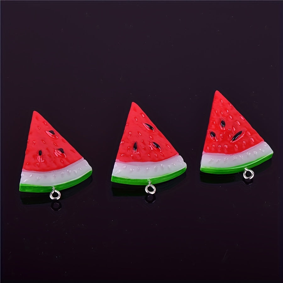 7Pcs Watermelon Resin Decoration Pendant DIY Small Accessories