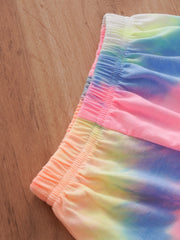 2pcs Baby Rainbow Tie Dye Shirt Top & Shorts Set