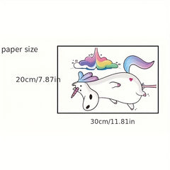 Funny Unicorn Toilet Lid Decal Bathroom Decor Sticker Moisture Proof Cover