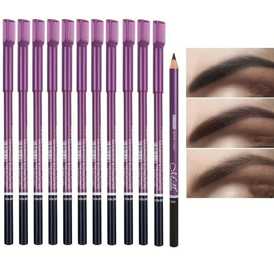121pcs Eyebrow Pencil With Comb And Brown Wooden Rod