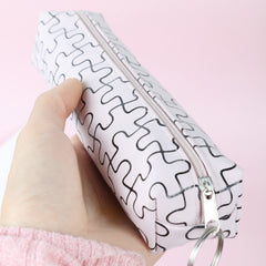 1pc Puzzle Pencil Case for Kids, Cute Design