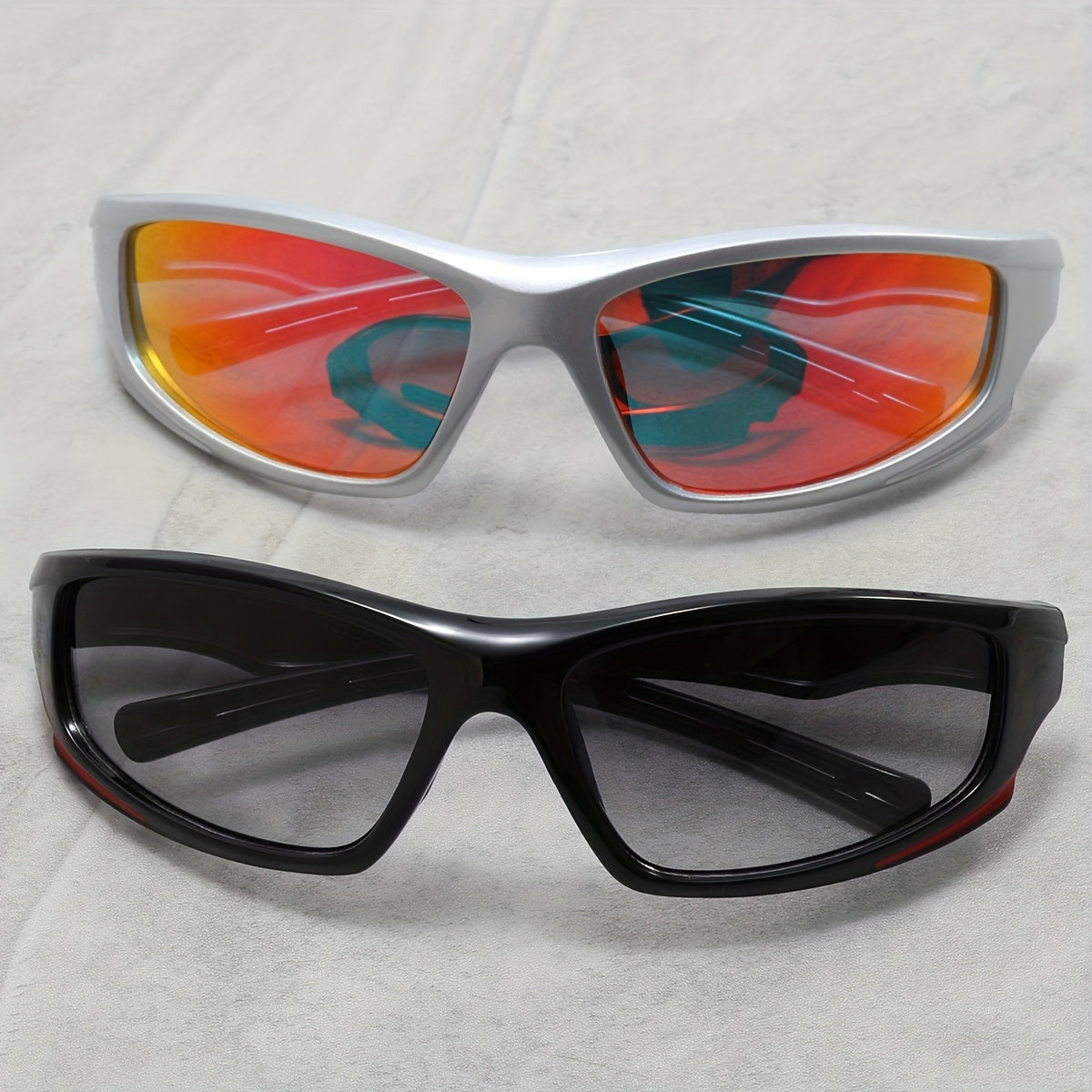 2 Pairs Men's Sports Sunglasses UV Protection Outdoor Accessories
