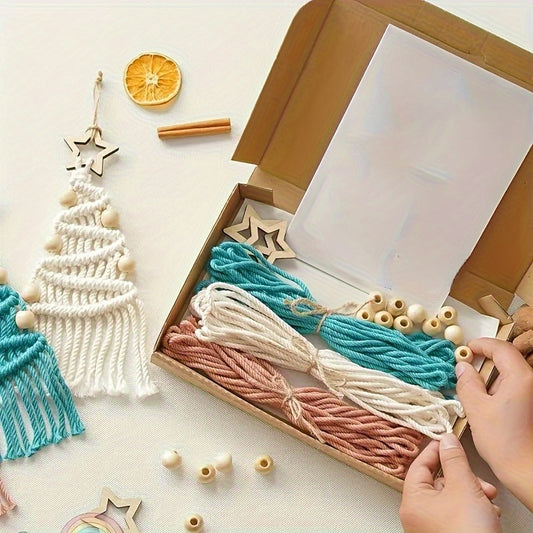 3pcs Macrame Cord Christmas Tree DIY Kit