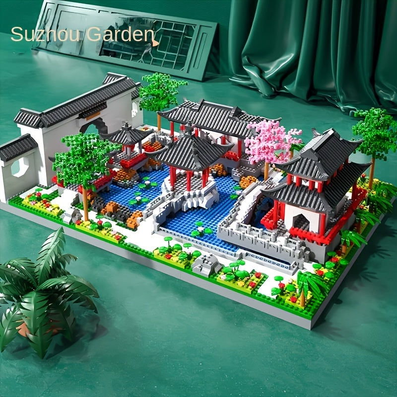 Suzhou Classical Garden Building Blocks Set 3 in 1 Large Model Assembly Toy