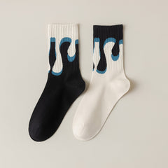 Creative Asymmetrical AB Patchwork Socks Outdoor Personality Blocking Socks