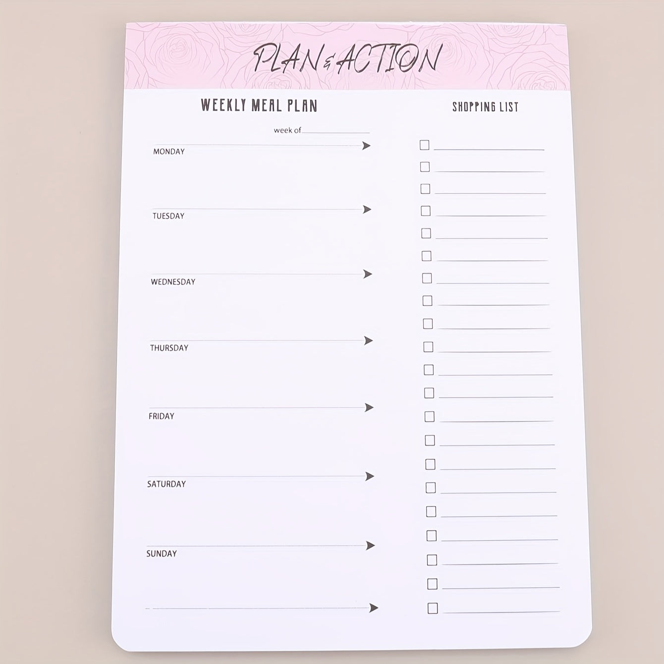 52 Sheets Tearable Meal Planner Office Schedule Book Message Notepad