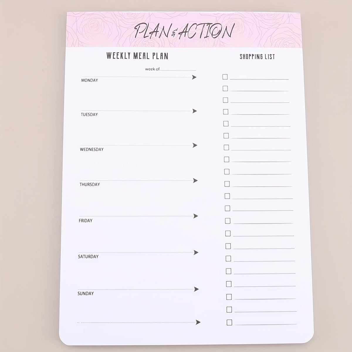52 Sheets Tearable Meal Planner Office Schedule Book Message Notepad
