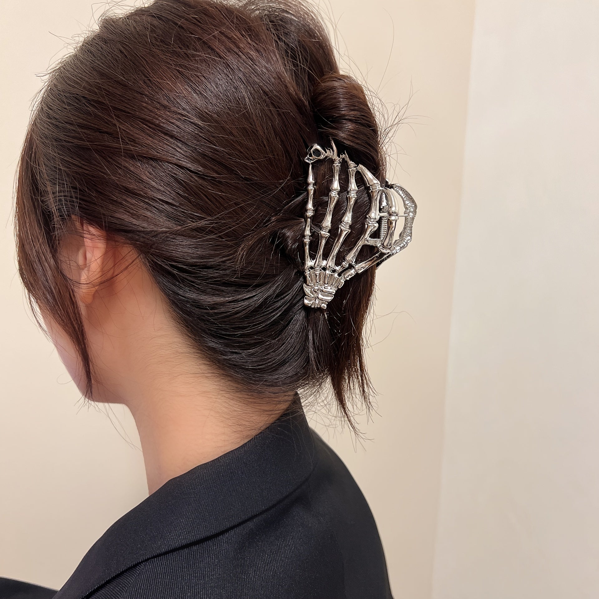 Gothic Skeleton Metal Hair Clip Hand Hair Claw Grunge Hair Claw