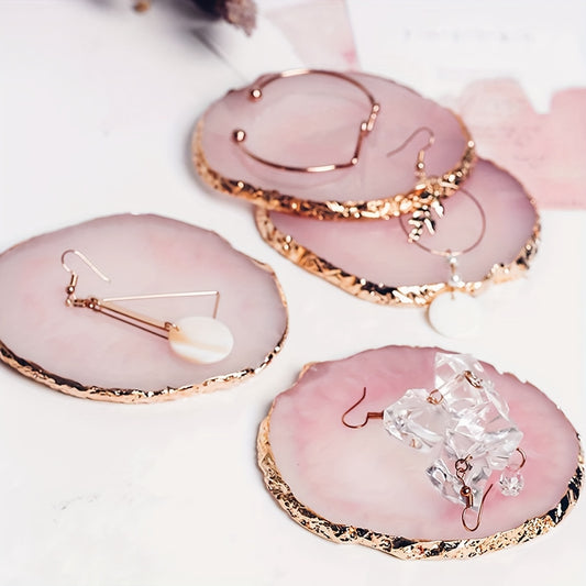 Round Jewelry Tray Resin Stone Creative Display Holder