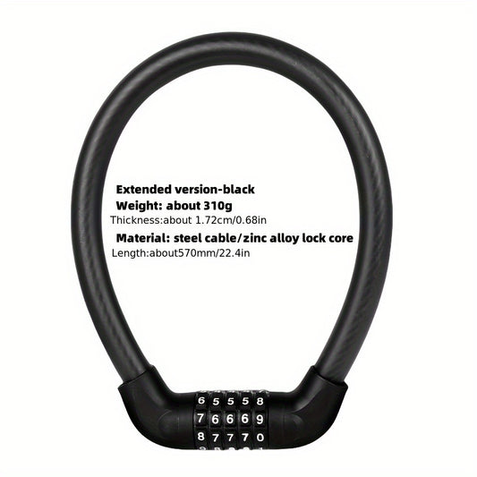 Heavy Duty 5 Digit Combination Cable Bike Lock Waterproof Motorbike Lock
