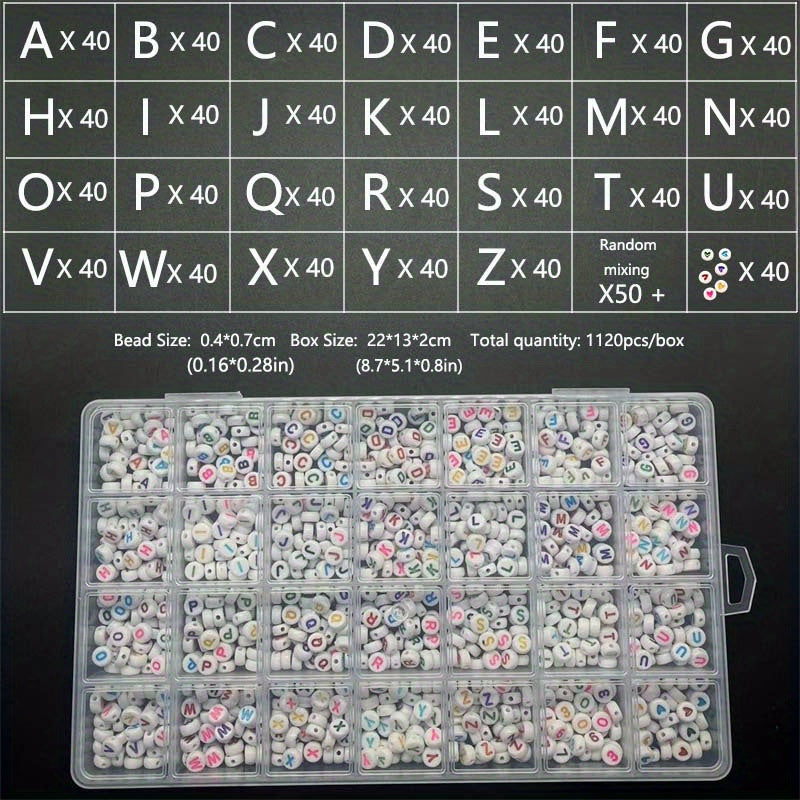 Acrylic Colorful Letter Beads Set DIY Handcraft Bracelet Jewelry