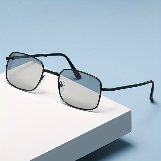 Vintage 90s Small Rectangle Sunglasses Women Unisex Metal Square Glasses