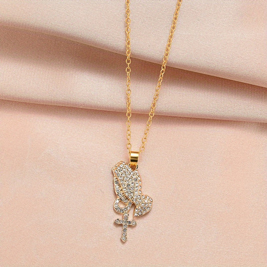 Praying Hands Pendant Necklace Lucky Pendant Jewelry
