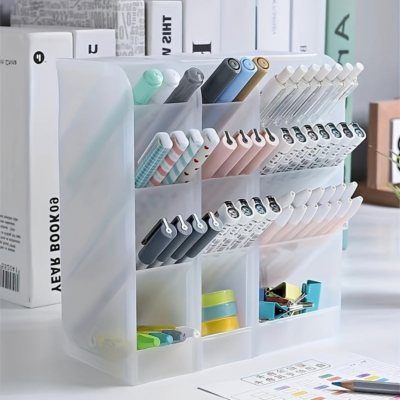 360 Rotating Pen & Brush Holder Frosted Desktop Storage