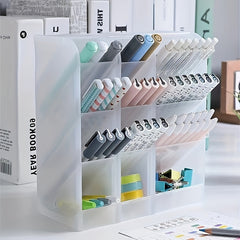 360 Rotating Pen & Brush Holder Frosted Desktop Storage