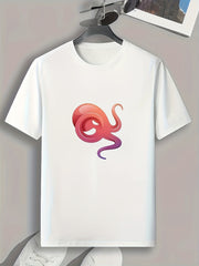 Cartoon Print Men's Graphic Tee for Summer
