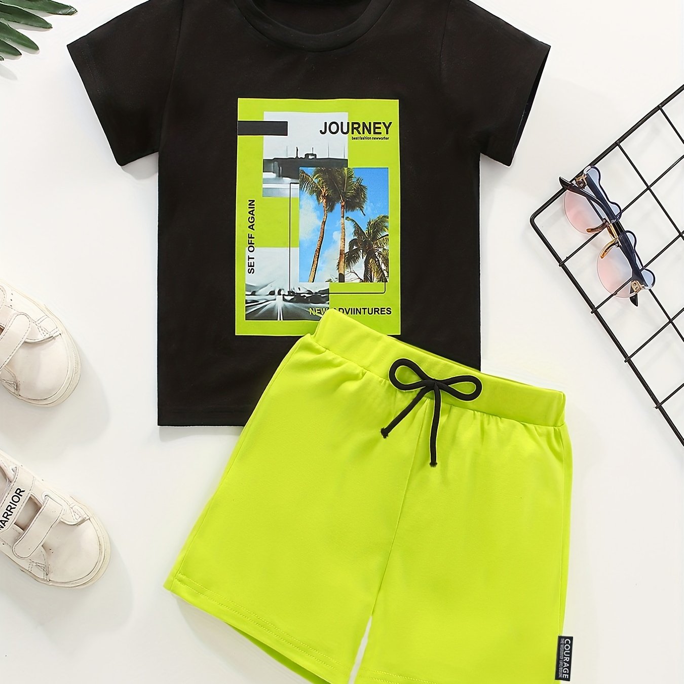Boys Journey Graphic Tee & Drawstring Shorts Set